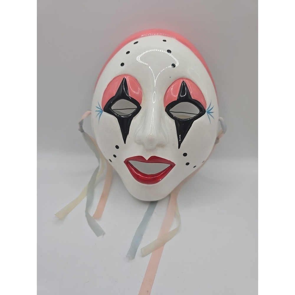 Vintage Ceramic Harlequin Clown Mask